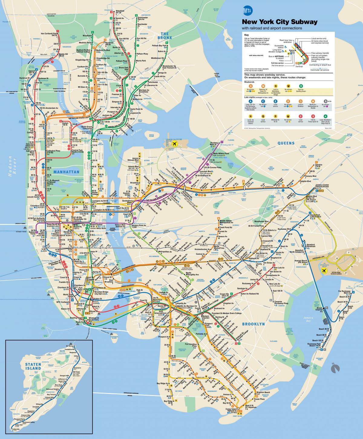 Karte der U-Bahn-Stationen in Brooklyn