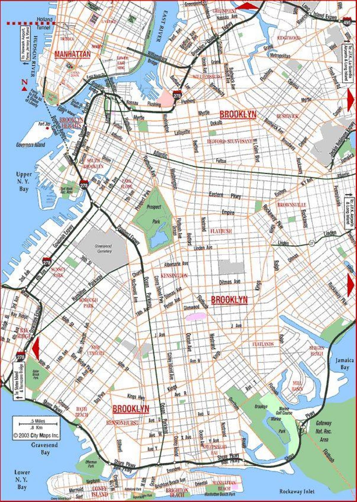 Brooklyn Straßenkarte