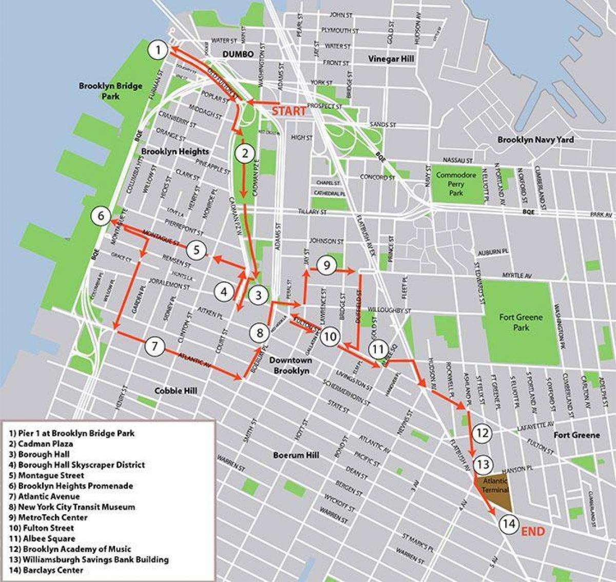 Brooklyn Wanderungen Karte