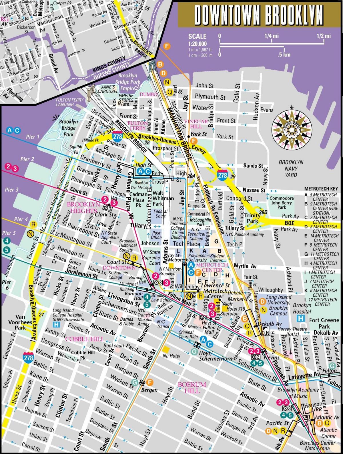 Brooklyn Stadtzentrum Karte