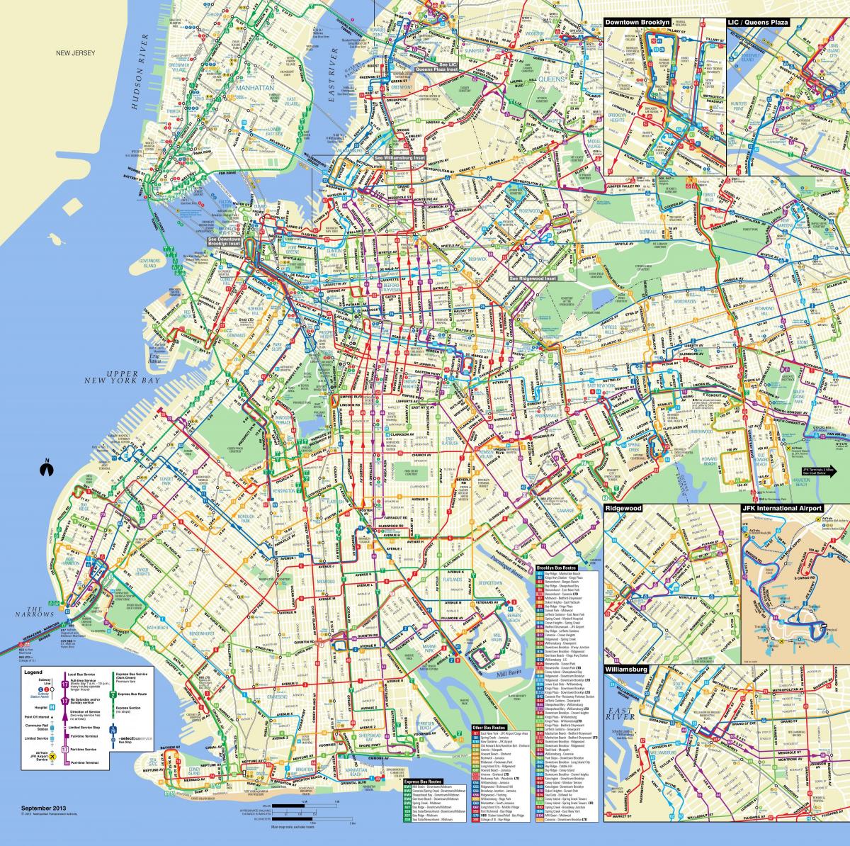 Karte der Verkehrsmittel in Brooklyn